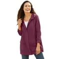 thumbnail image 1 of Woman Within Plus Size Lightweight Hooded Jacket Long Oversized Coat, 1 of 3