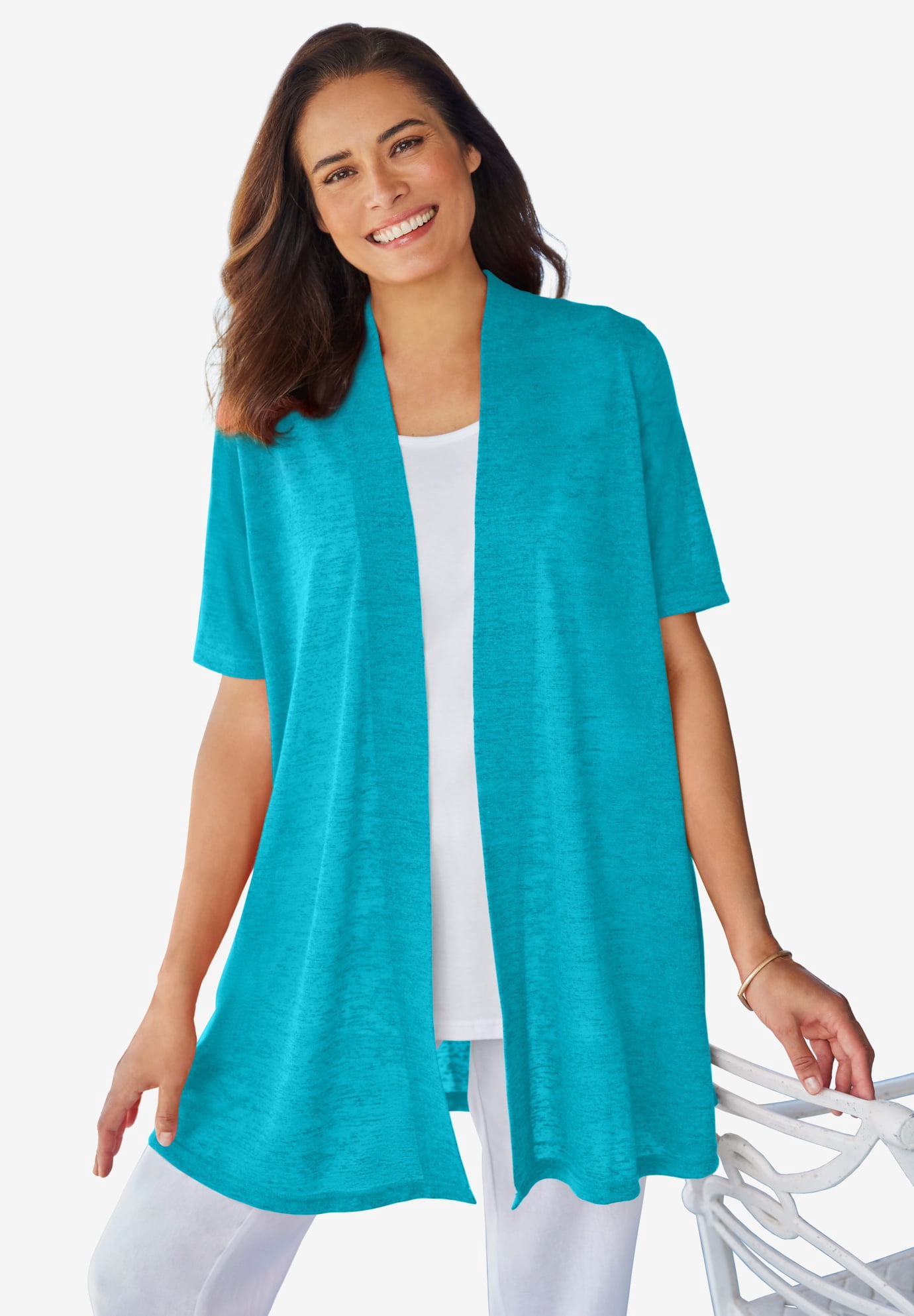 Plus Size Lightweight Open Front Cardigan Sweater