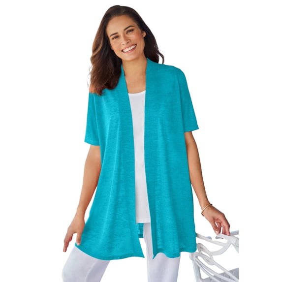 Woman Within Plus Size Lightweight Open Front Cardigan Sweater