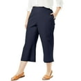 thumbnail image 1 of Woman Within Plus Size Linen Capri (Petite Available), 1 of 5