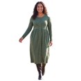 thumbnail image 1 of Woman Within Plus Size Long-Sleeve Button-Front Knit Dress, 1 of 1