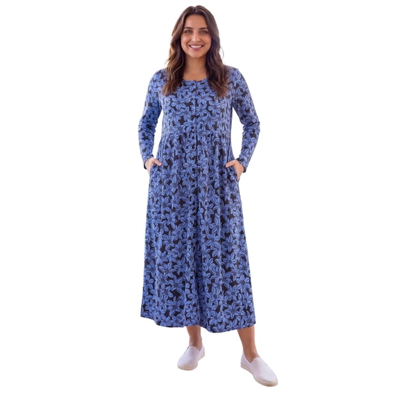 Woman Within Plus Size Long-Sleeve Button-Front Knit Dress