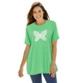 thumbnail image 1 of Woman Within Plus Size Marled Cuffed-Sleeve Tee, 1 of 5
