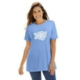 thumbnail image 1 of Woman Within Plus Size Marled Cuffed-Sleeve Tee, 1 of 5