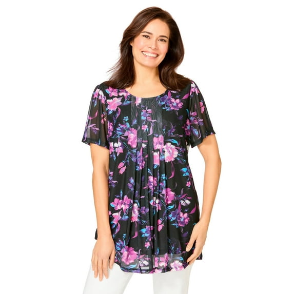 Woman Within Plus Size Miracle Mesh Overlay Tunic