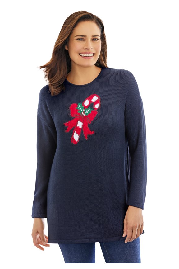 Plus Size Holiday Motif Sweater