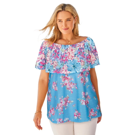 Woman Within Plus Size Ruffle Tee
