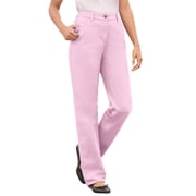 Woman Within Plus Size Perfect Back-Elastic Gap-Free Straight-Leg Cotton Jeans