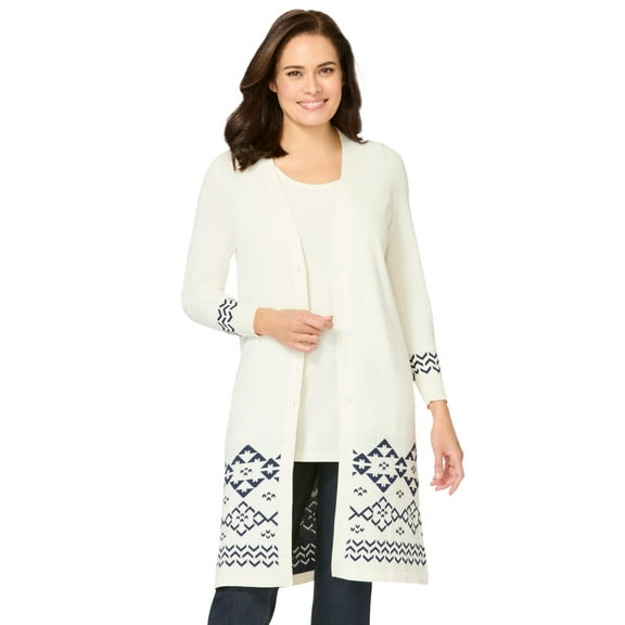 Woman Within Plus Size Perfect Cotton Duster Sweater