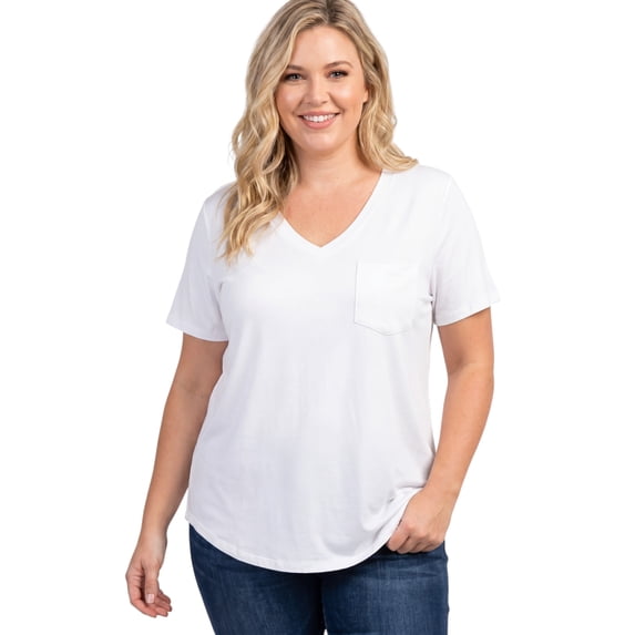 Woman Within Plus Size Perfect Crewneck Pocket Tee