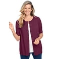 thumbnail image 1 of Woman Within Plus Size Perfect Elbow-Length Sleeve Cardigan Sweater, 1 of 6