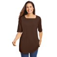 thumbnail image 1 of Woman Within Plus Size Perfect Elbow-Sleeve Square-Neck Tee, 1 of 6