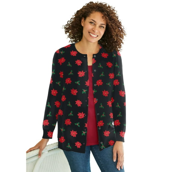 Woman Within Plus Size Perfect Long-Sleeve Cardigan Sweater