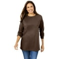 thumbnail image 1 of Woman Within Plus Size Perfect Long-Sleeve Crewneck Tee (Petite Available), 1 of 6