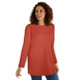 thumbnail image 1 of Woman Within Plus Size Perfect Long-Sleeve Crewneck Tunic, 1 of 6