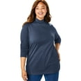 thumbnail image 1 of Woman Within Plus Size Perfect Long-Sleeve Mockneck Tee (Petite Available), 1 of 6