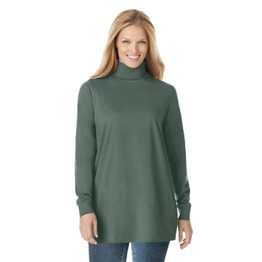 Woman Within Plus Size Perfect Long-Sleeve Turtleneck Tee (Petite Available)