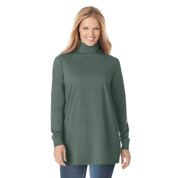 Woman Within Plus Size Perfect Long-Sleeve Turtleneck Tee (Petite Available)