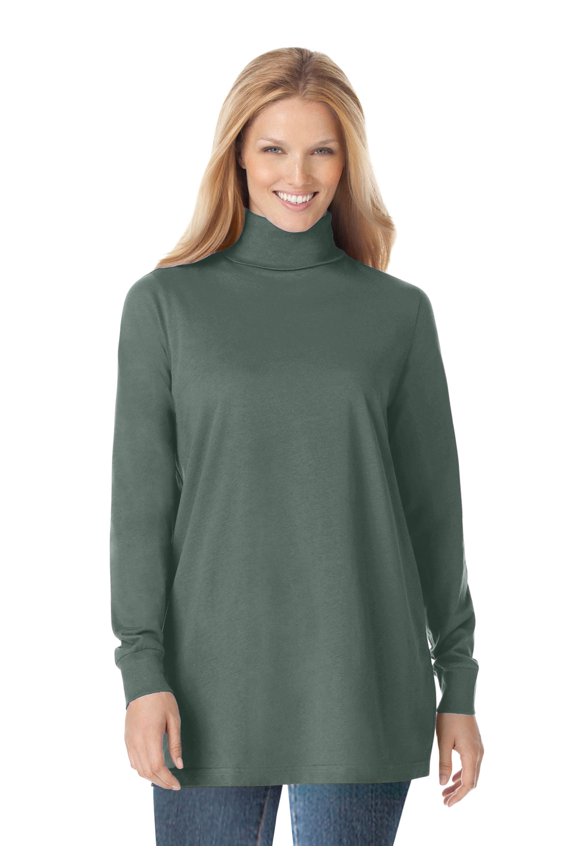 Plus Size Perfect Long-Sleeve Turtleneck Tee (Petite Available)