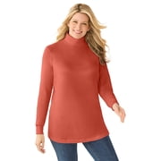 Woman Within Plus Size Perfect Long-Sleeve Turtleneck Tee (Petite Available)