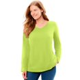 thumbnail image 1 of Woman Within Plus Size Perfect Long-Sleeve V-Neck Tee, 1 of 4