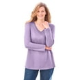 thumbnail image 1 of Woman Within Plus Size Perfect Long-Sleeve V-Neck Tee, 1 of 3