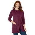 thumbnail image 1 of Woman Within Plus Size Perfect Longer-Length Cotton Cardigan Sweater, 1 of 3