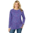 thumbnail image 1 of Woman Within Plus Size Perfect Printed Long-Sleeve Crewneck Tunic, 1 of 3