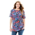 thumbnail image 1 of Woman Within Plus Size Perfect Printed Short-Sleeve Boatneck Tunic, 1 of 6