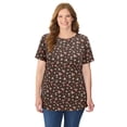 thumbnail image 1 of Woman Within Plus Size Perfect Printed Short-Sleeve Crewneck Tee, 1 of 5