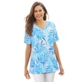 thumbnail image 1 of Woman Within Plus Size Perfect Printed Short-Sleeve V-Neck Tee, 1 of 6