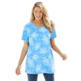 thumbnail image 1 of Woman Within Plus Size Perfect Printed Short-Sleeve V-Neck Tunic, 1 of 6