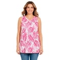 thumbnail image 1 of Woman Within Plus Size Perfect Printed Sleeveless Shirred V-Neck Tunic, 1 of 6