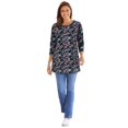 thumbnail image 1 of Woman Within Plus Size Perfect Printed Three-Quarter Sleeve Crewneck Tunic, 1 of 2