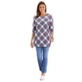 thumbnail image 1 of Woman Within Plus Size Perfect Printed Three-Quarter Sleeve Crewneck Tunic, 1 of 1
