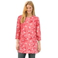 thumbnail image 1 of Woman Within Plus Size Perfect Printed Three-Quarter-Sleeve Scoopneck Tunic, 1 of 6