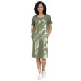 thumbnail image 1 of Woman Within Plus Size Perfect Ruched-Sleeve Knee-Length Short-Sleeve Tee Dress, 1 of 3
