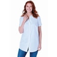thumbnail image 1 of Woman Within Plus Size Perfect Short Sleeve Button-Down Shirt Oversized Tunic Blouse, 1 of 4