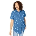 thumbnail image 1 of Woman Within Plus Size Petite Perfect Short Sleeve Shirt, 1 of 4