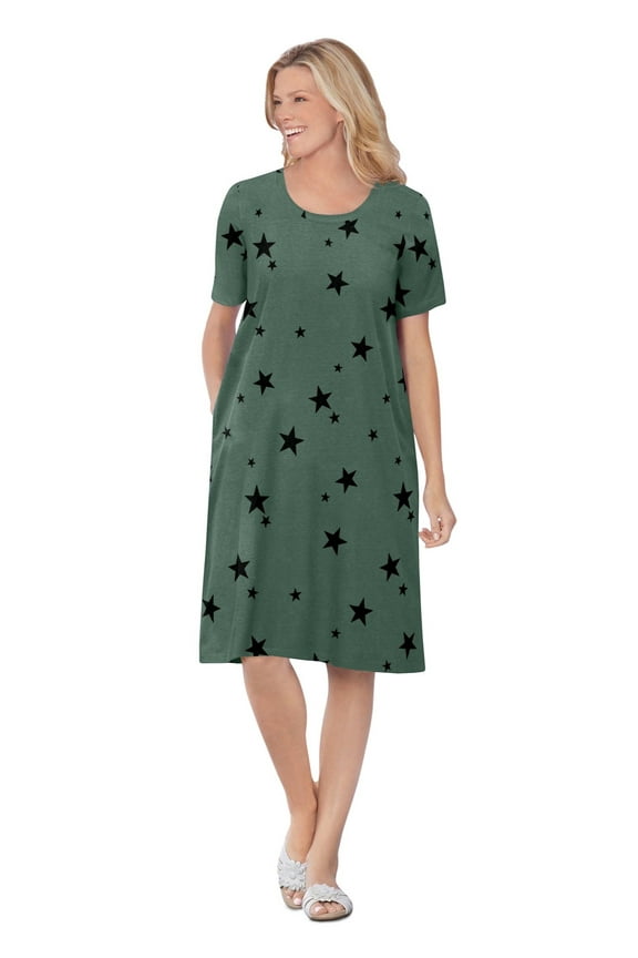 Plus Size Perfect Short-Sleeve Crewneck Tee Dress