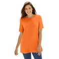 thumbnail image 1 of Woman Within Plus Size Perfect Short-Sleeve Crewneck Cotton Tee, 1 of 6