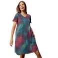 thumbnail image 1 of Woman Within Plus Size Perfect Short-Sleeve V-Neck Tee Dress, 1 of 6