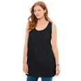 thumbnail image 1 of Woman Within Plus Size Perfect Sleeveless Shirred U-Neck Tunic, 1 of 6