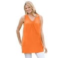 thumbnail image 1 of Woman Within Plus Size Perfect Sleeveless Shirred V-Neck Tunic, 1 of 6