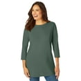 thumbnail image 1 of Woman Within Plus Size Perfect Three-Quarter Sleeve Crewneck Tee, 1 of 6