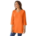 thumbnail image 1 of Woman Within Plus Size Perfect Three-Quarter Sleeve V-Neck Tunic, 1 of 6