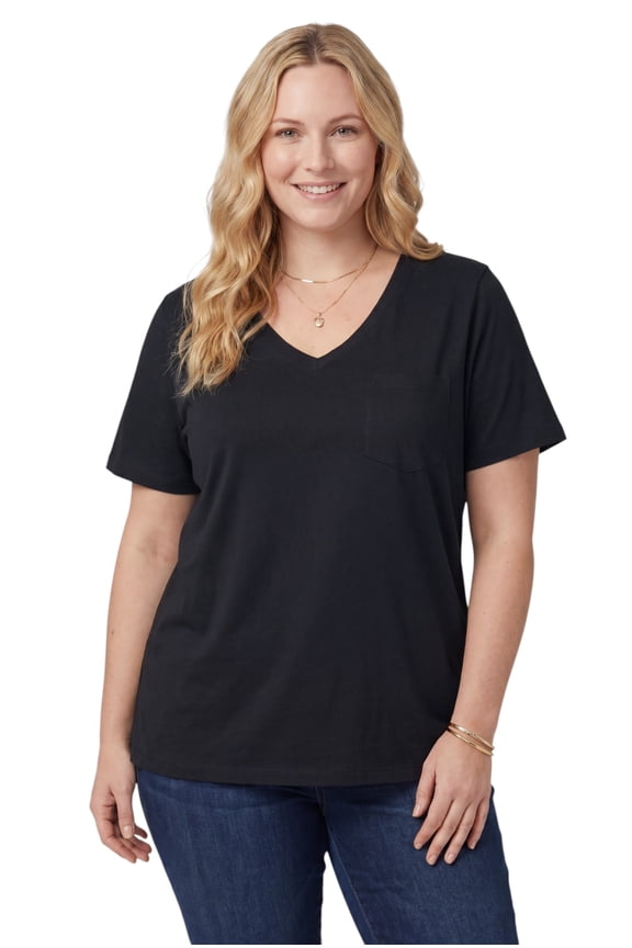 Plus Size Perfect V-Neck Pocket Tee
