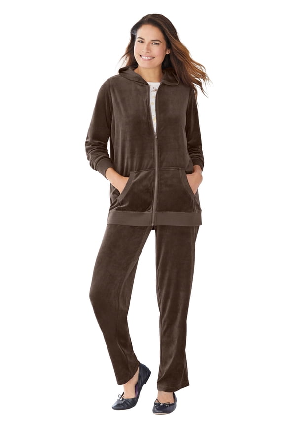 Plus Size Petite 2-Piece Velour Hoodie Set