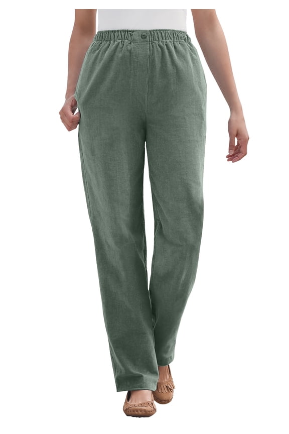 Plus Size Petite 7-Day Corduroy Straight-Leg Pant