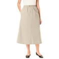 thumbnail image 1 of Woman Within Plus Size Petite 7-Day Elastic-Waist All-Cotton Pull-On Denim Jeans Skirt, 1 of 4
